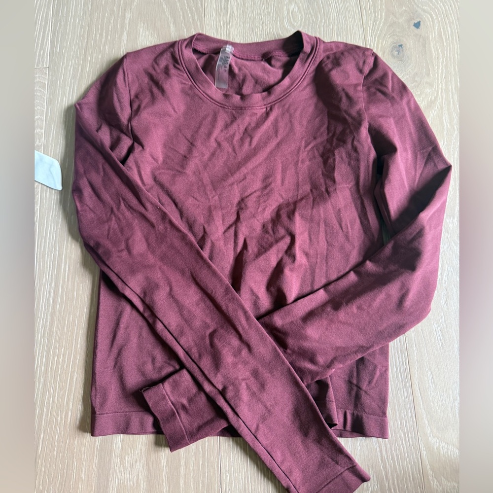 Aritzia Burgundy Long Sleeve Tee